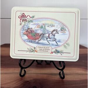 VTG Swiss Colony Petits Four Christmas Cookies Rectangular Tin